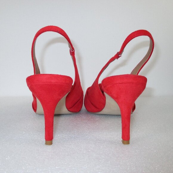 NORDSTROM RACK RED SUEDE SLING BACKS - Picture 5 of 14
